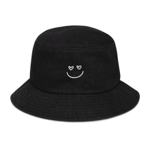 Load image into Gallery viewer, HEART EYES DENIM BUCKET HAT