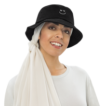 Load image into Gallery viewer, HEART EYES DENIM BUCKET HAT