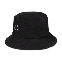 Load image into Gallery viewer, HEART EYES DENIM BUCKET HAT