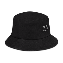 Load image into Gallery viewer, HEART EYES DENIM BUCKET HAT
